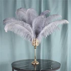 Серые страусиные перья 15-70 см6-28 дюймов, серые перья, украшения сделай сам, центральные части стола ручной работы, свадебные аксессуары, украшение
