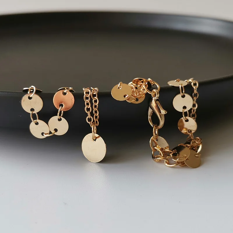New Fashion Gold Coin Layered Necklace Set For Women Charm Choker | Украшения и аксессуары