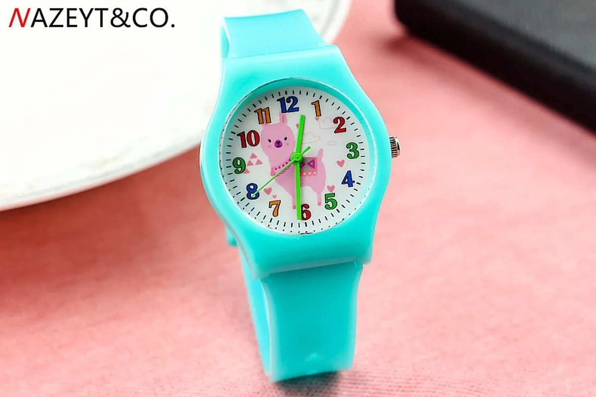 2021Children jelly table male and female students simple cute alpaca animal quartz silica gel wrist watch | Наручные часы