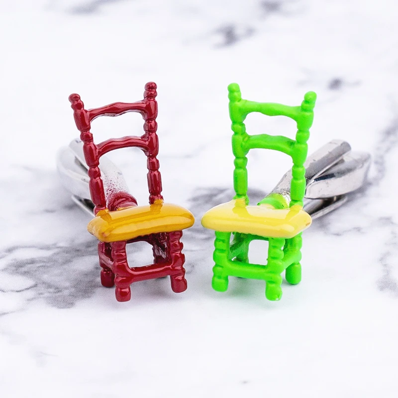 Новинка мужские запонки забавные в форме стула разноцветные для вечеринки