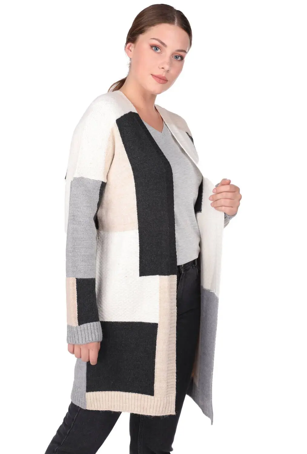 

Multicolour Open front Women 'S Knitwear Cardigan
