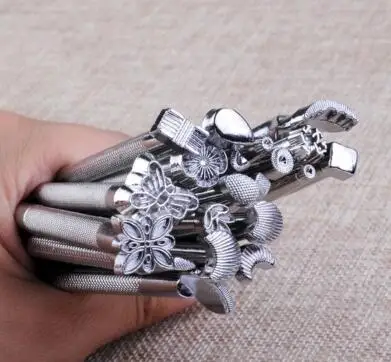 silver 20 шт./компл. DIY кожа резьбы инструменты ручной работы кожаные ремесло набор рабочие седловидные аксессуары для резьбы - Цвет: silver