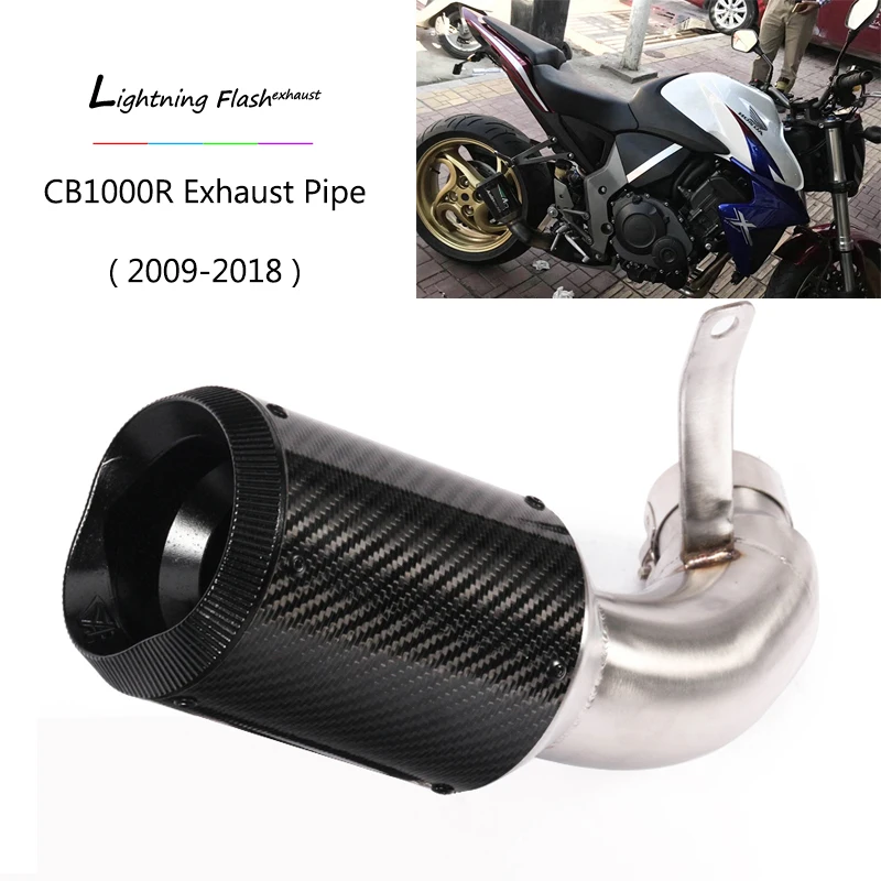 

For Honda CB1000R 2009-2018 Motorcycle Exhaust Pipe 51 mm Carbon Fiber Exhaust Tail Pipe Mid Middle Link Pipe Slip On Modified