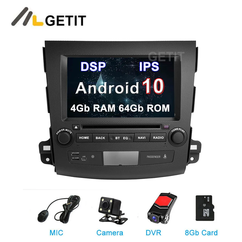 64G ips DSP Android 10 Автомобильный DVD стерео плеер gps для Mitsubishi Outlander 2007-2012 с wifi BT