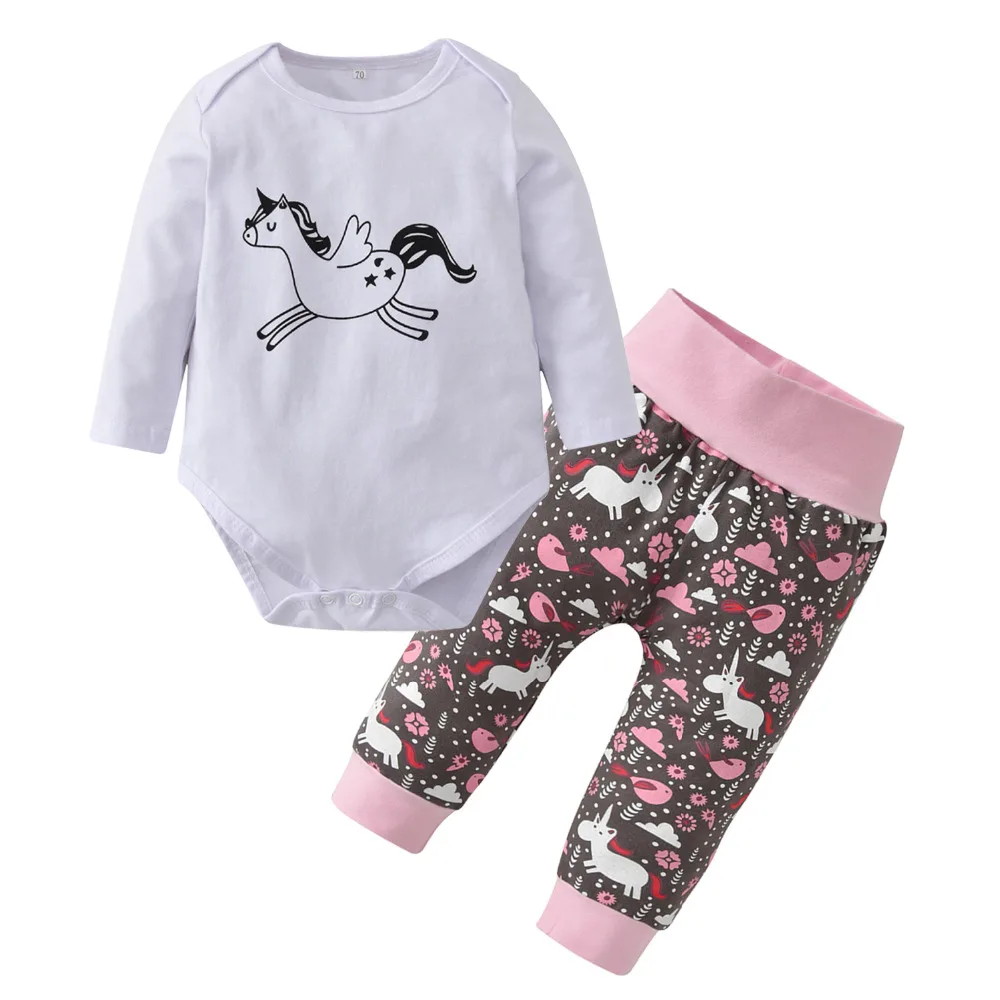 2 шт./комплект Детский комбинезон с длинным рукавом и штаны|Комплекты одежды| |