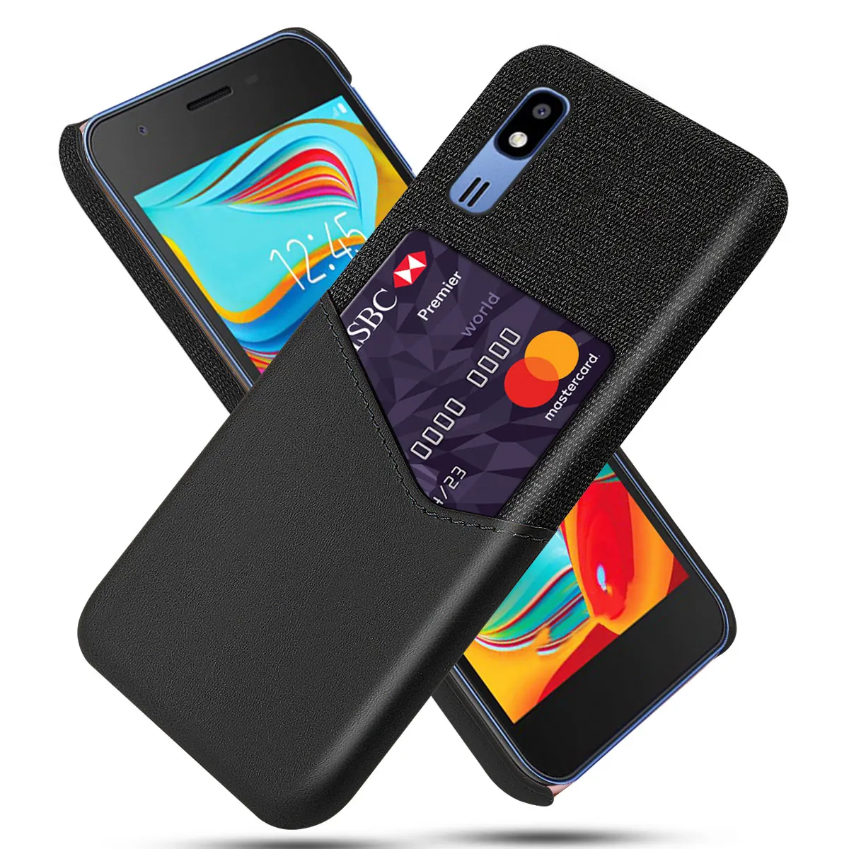 

Shockproof Case for Samsung Galaxy A2 Core Fitted Cover SM-A260F Business Fabric + Luxury Leather Shell