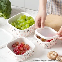 large medium and small size thick food grade enamel fresh keeping bento box food storage containers tableware kitchen fruit bowl