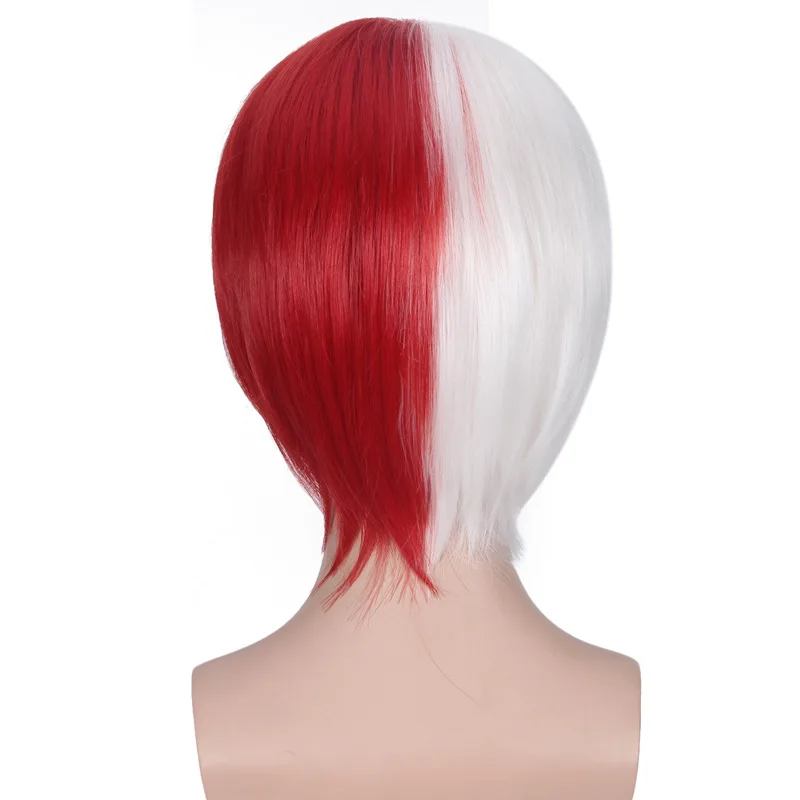 My Hero Academia Boku no Hiro Akademia Shoto Todoroki Shouto White And Red Cosplay Wig+Wig Cap | Тематическая одежда и