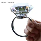 Свадебное украшение 8 см, Кристальное стекло, большое кольцо с бриллиантом, романтическое предложение, свадебный реквизит, домашние украшения, праздничные подарки, сувениры