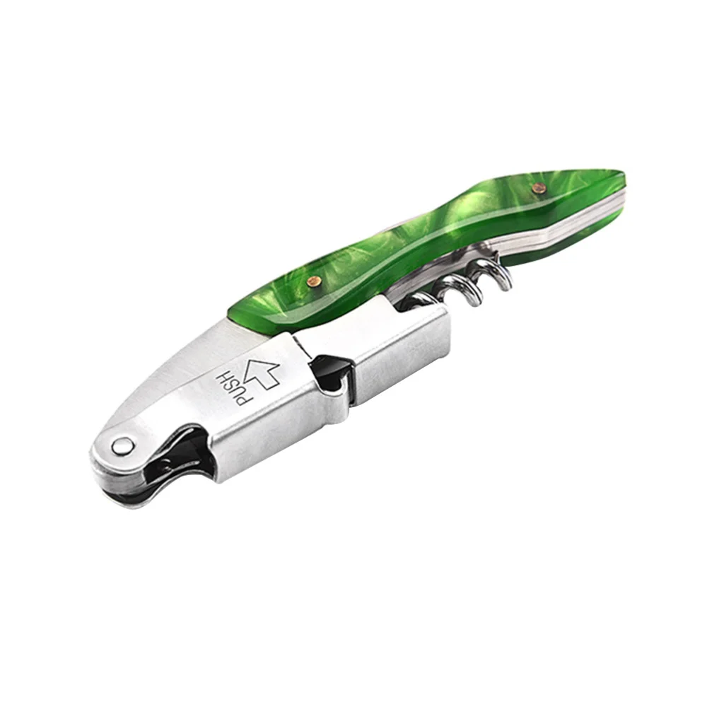 

2pcs Wine Bottle Opener Stainless Steel Wine Cork Remover Multifunctional Kitchen Gadget (Random Color)