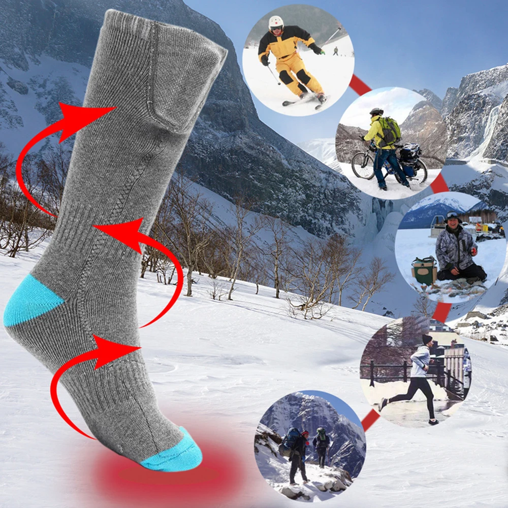 

Outdoor Warm Heating Socks men's and women's electric winter Foot Warmer With Battery Heated Socks skateboard Ski Unisex