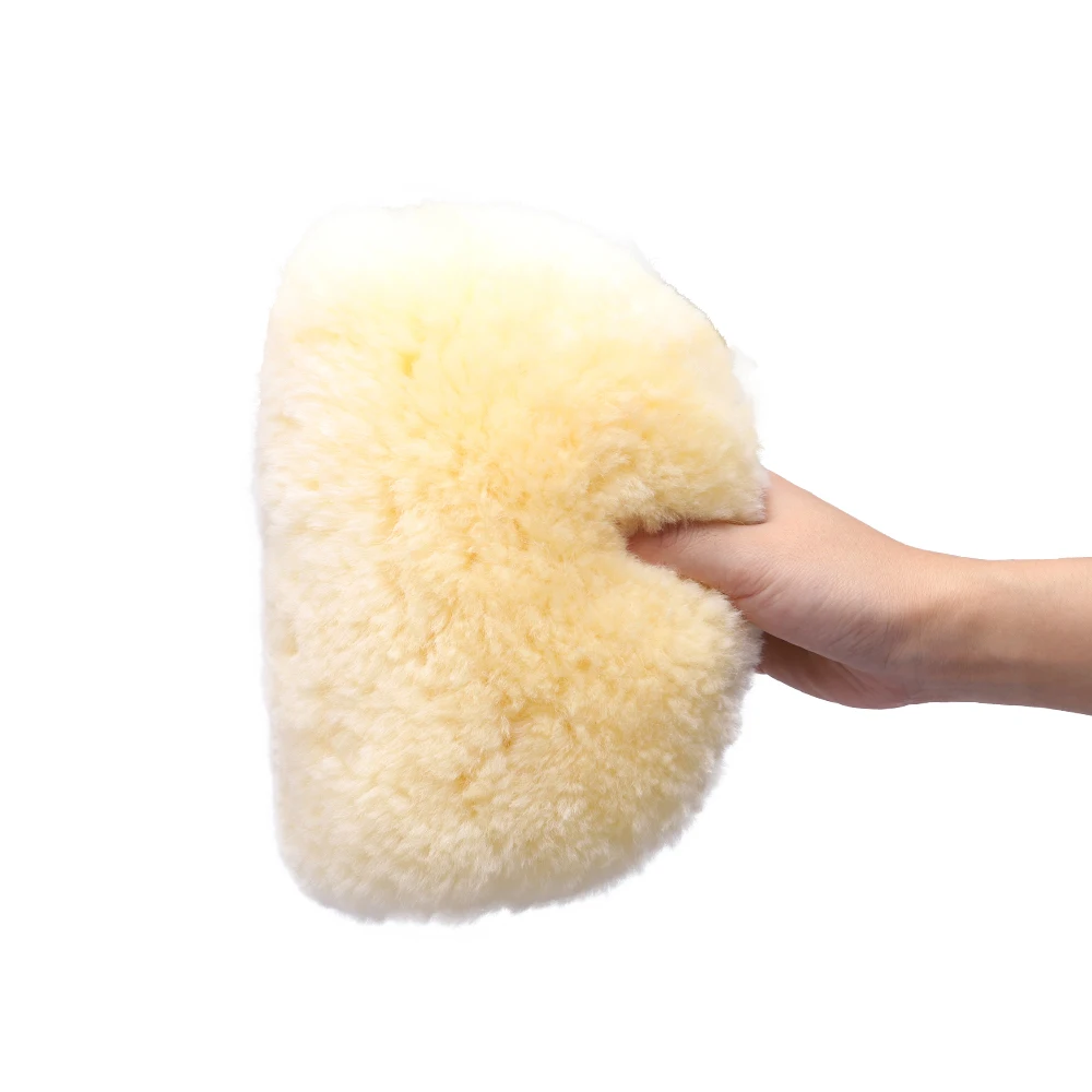 

SPTA Car Wool Soft Car Washing Gloves With Handle Cleaning Brush Automotive Car Washing Cleaning Glove With Removable Handle