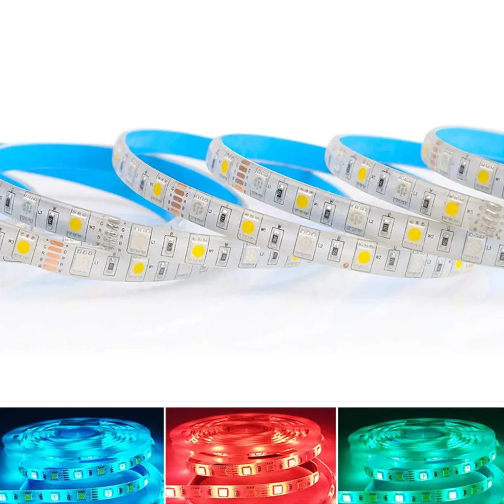 Светодиодная лента SMD5050 RGBW RGBWW, 12 В, 24 В, RGB, теплый белый свет, 4 цвета в 1, 60 светодиодов/м IP20 IP65 IP67, водонепроницаемая светодиодная лента