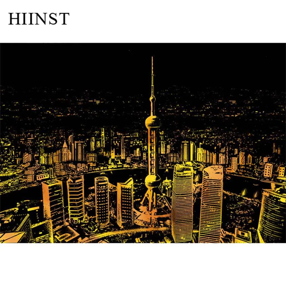 HIINST игрушки для рисования Детские трафареты города скребковая живопись взрослых