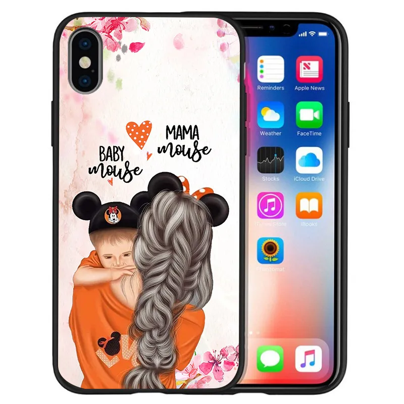 Чехол для iPhone 11 Pro сделай сам на выбор маленькой мамы королевы мыши принца чехол 7 X
