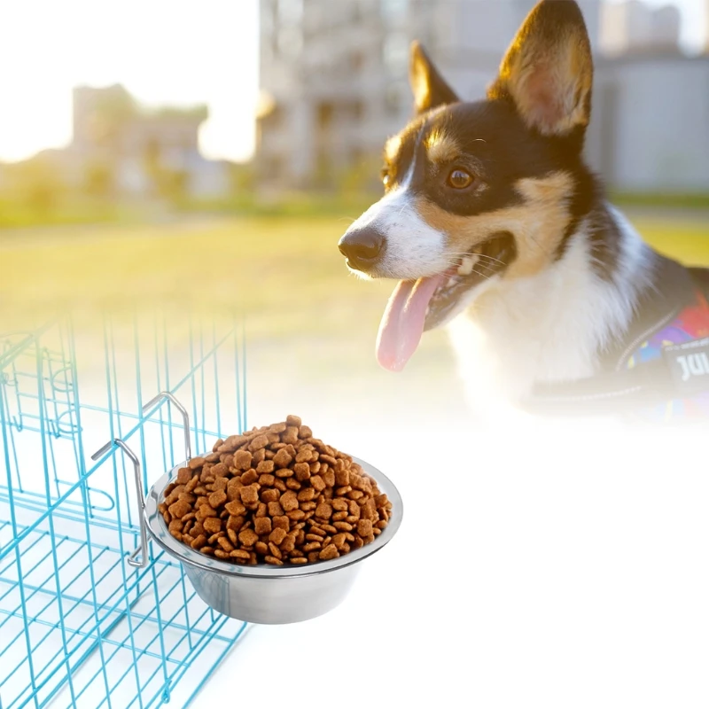 

Hanging Pet Bowl Cup Easy-to-Remove Rust Resistant Durable Cups for Pet and Animal Cages Pet Suppies Easy to install