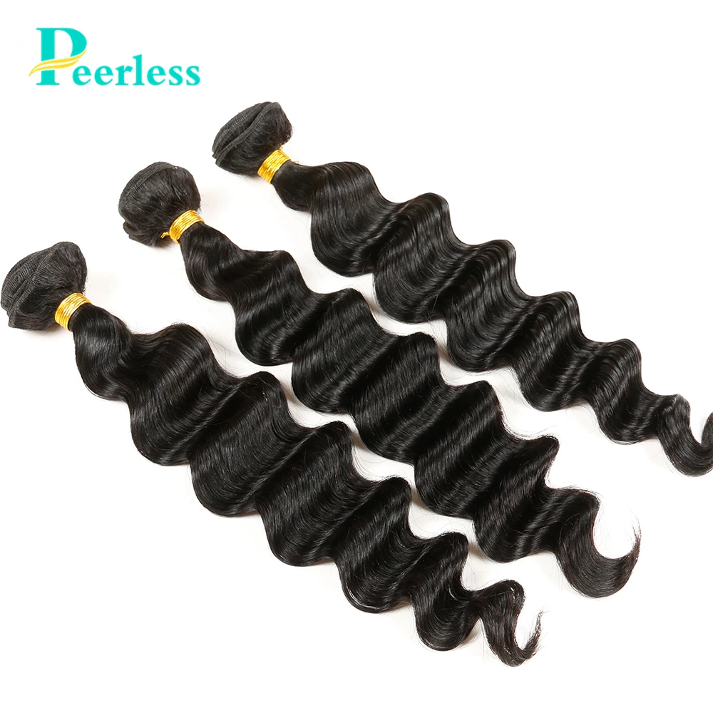PEERLESS Virgin Hair Weave перуанские свободные волнистые пучки 3 штуки натуральный цвет необработанные человеческие волосы для наращивания