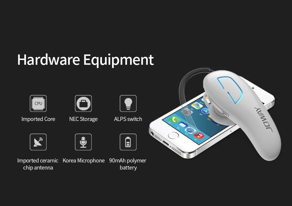JOWAY H02 Беспроводная гарнитура Bluetooth с шумоподавлением, модные деловые bluetooth наушники, беспроводные для мобильного телефона