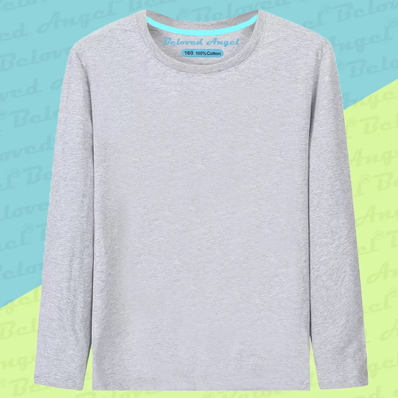 

Baby Girls Boys Solid T-Shirts 100% Cotton Children Clothes 3-15 Years Kids Long Sleeve Spring Autumn Bottoming Clothing