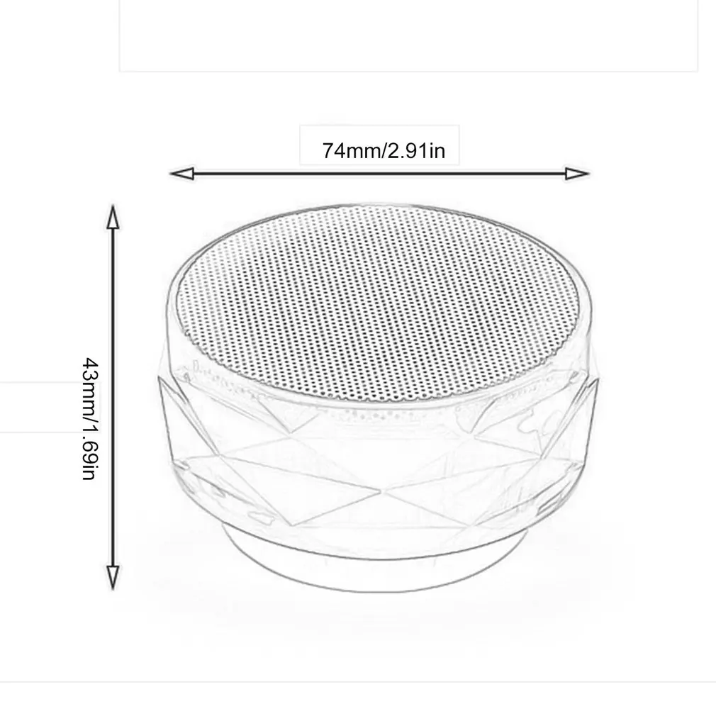 

Mini Wireless Portable Speakers LED Crystal Diamond Stereo Subwoofer Audio Colorful Light Music Player for Outdoors Home