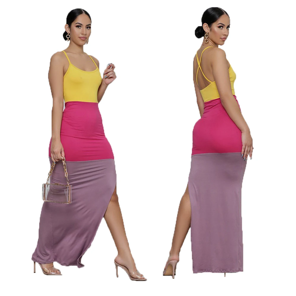 

Летняя одежда Chiclover, платья макси для женщин, оптовая продажа товаров, Повседневное платье на бретелях, соблазнительные облегающие платья с ...