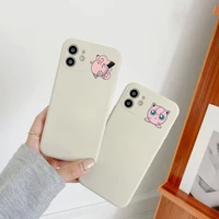 cartoon anime poke off matte silicone phone case for iphone 11 12 pro x xs max xr 7 8 plus 12mini se 2020 white back cover