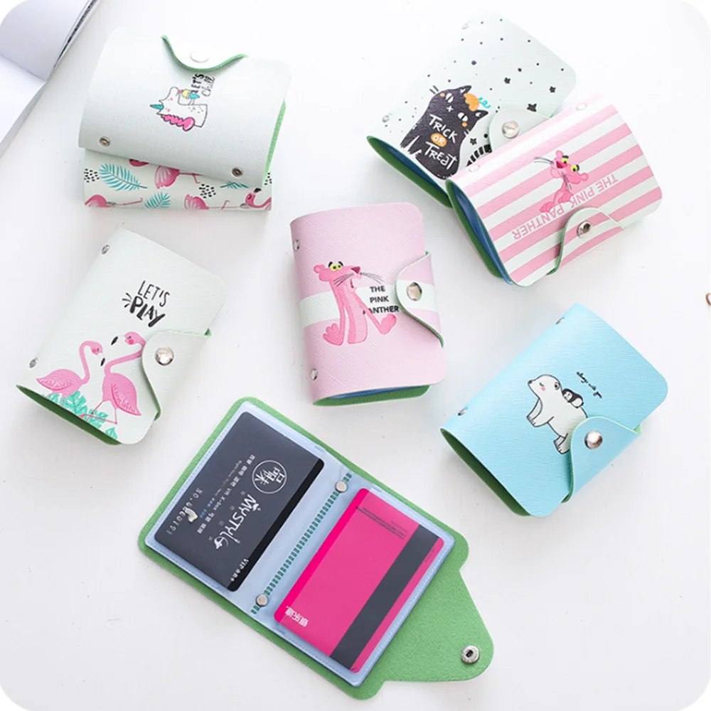 

PU Cute Leather Function 20 Bits Card Case Business Card Holder Men Women Credit Passport Card Bag ID Passport Card Wallet