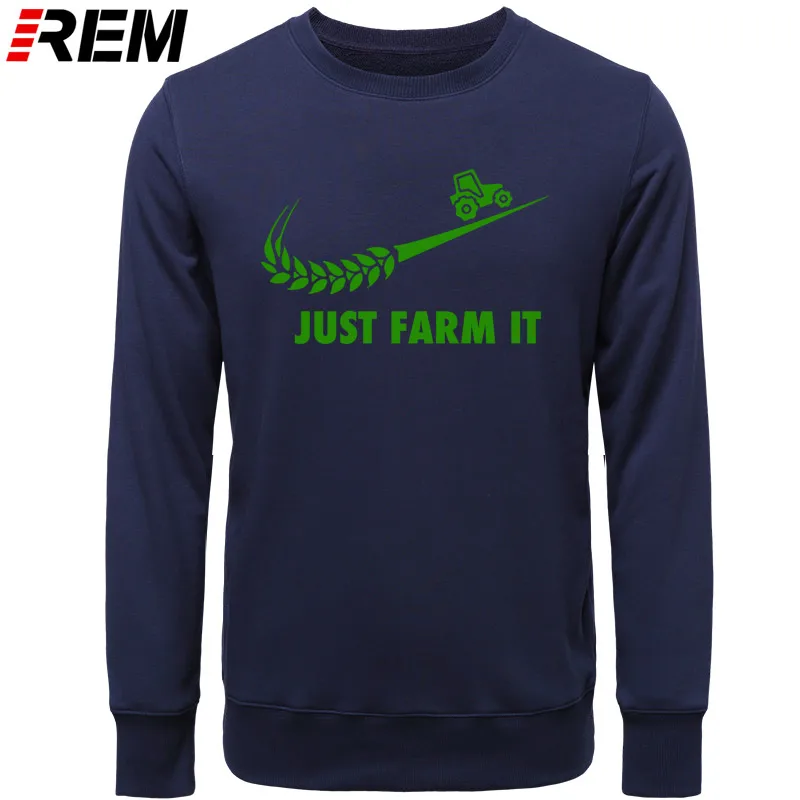 Худи rem Fashion Just Farm It для мужчин, с круглым вырезом, хлопок, с длинным рукавом, фермер, фермерский человек, топы, Толстовки, Толстовки - Цвет: BAVY GREEN