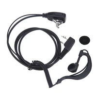 1m ear hook walkie talkie earbud 2 pin earpiece headset ptt mic earpiece for baofeng uv5rkenwoodhyt walkie talkie accessories