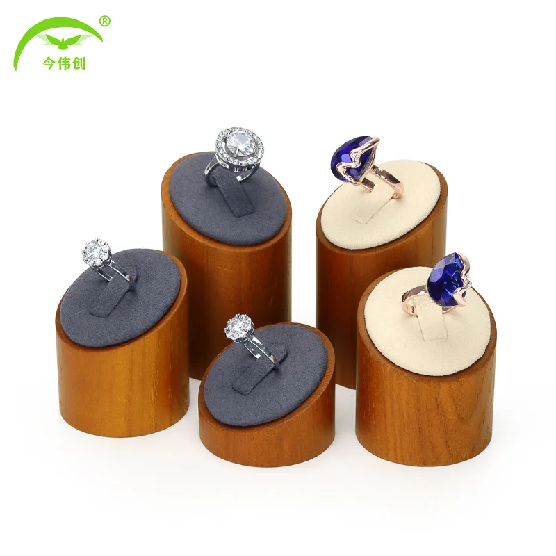 Solid wood ring display stand factory direct sales jewelry jewelry high school low jewelry prop storage stall display shelf