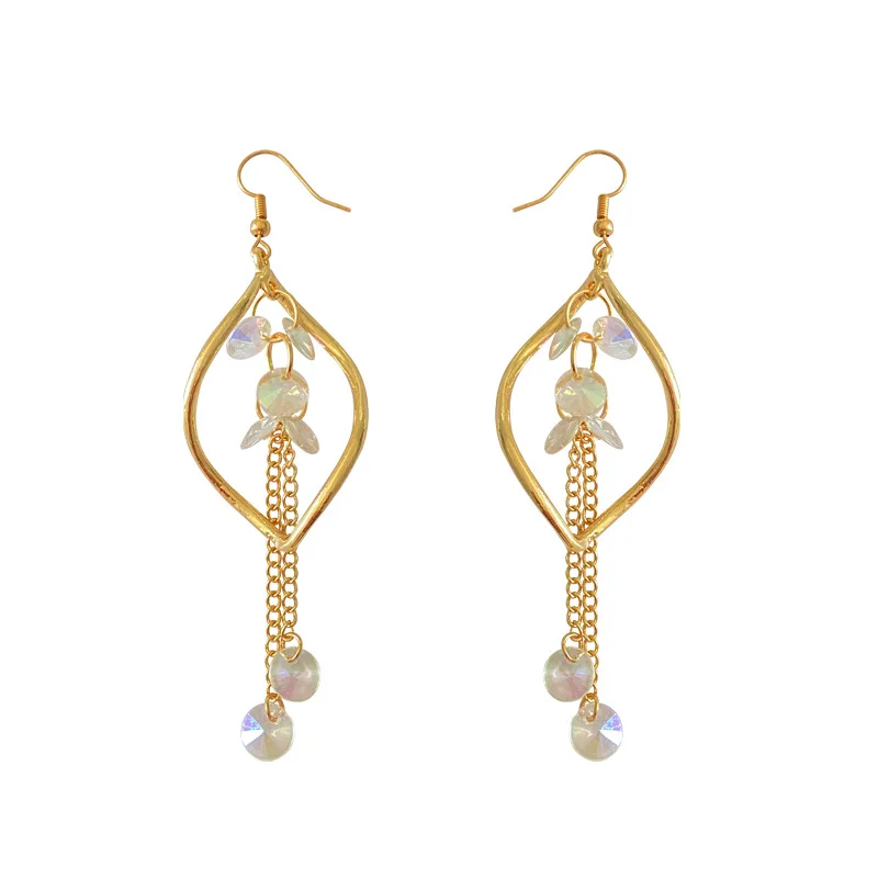 

Exaggerated big earring personality Tassel Geometric Earrings exquisite Vintage Hanging earrings Women jewelry