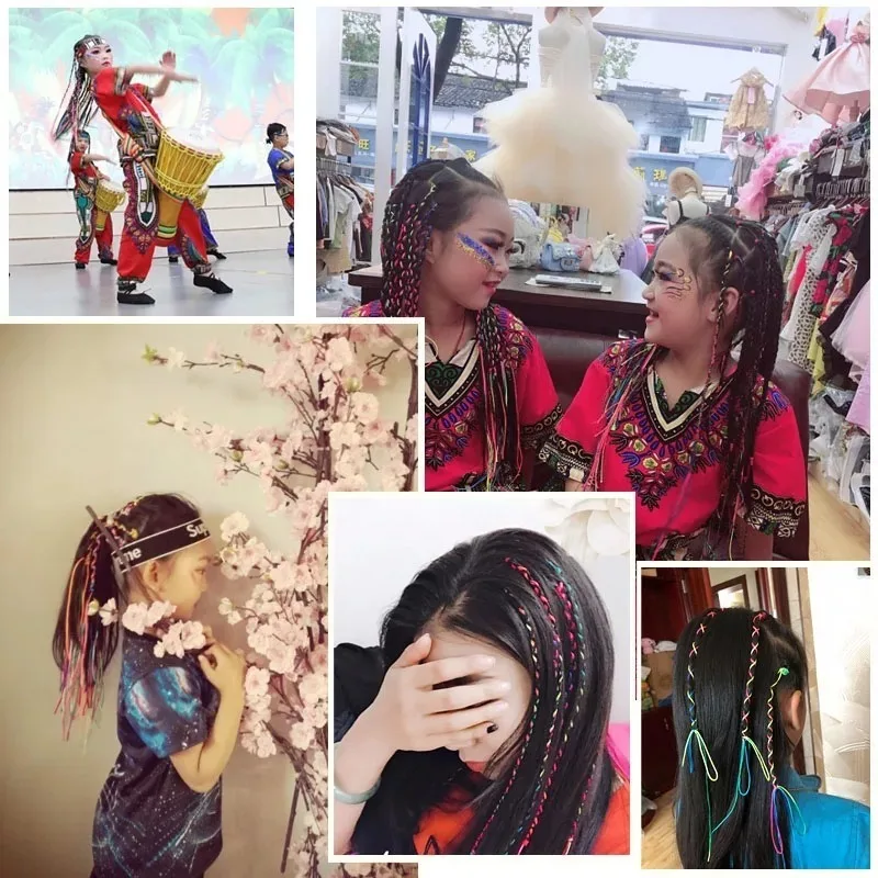 

Braided Hair Rope 90CM Colorful Hair Styling Tool Hair Knitting Hip Hop Children's Ribbons Women DIY Ponytail Hair Accessories