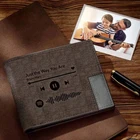 Индивидуальный сканируемый кошелек с кодом Spotify, кошелек с гравировкой музыкальной песни, уникальный дизайн, подарки для музыкантов, двойной складной кошелек