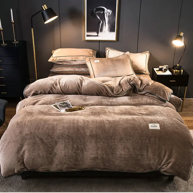 Толстый теплый комплект постельного белья для зимы Роскошное Одеяло с краями и