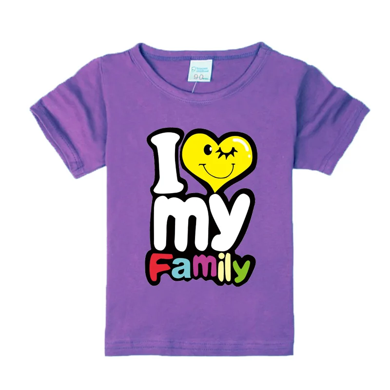 Summer Children Clothing Boys Girls T-Shirt Cotton I love family Short Sleeve Infant Kids Tops Casual T-shirt 2-15Y Shirt | Детская
