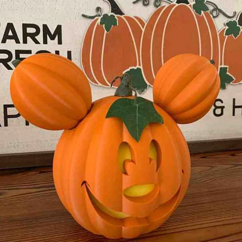 

Halloween Pumpkin Lamp Mickeyed Mouse Pumpkin Night Light Resin Halloween Decorative Lamp Home Garden Decoration