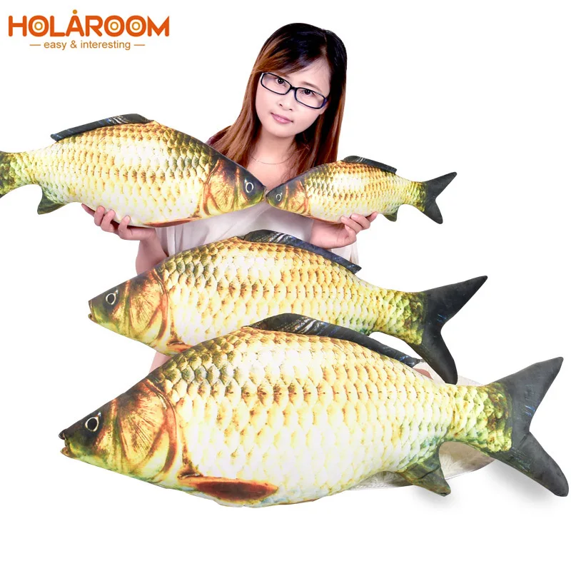 

Fish Plush Pillow Hot Sale Funny New Simulation Fish Pillows Soft Crucian Carp Stuffed Animals Dolls Cartoon Golden Fish Pillow