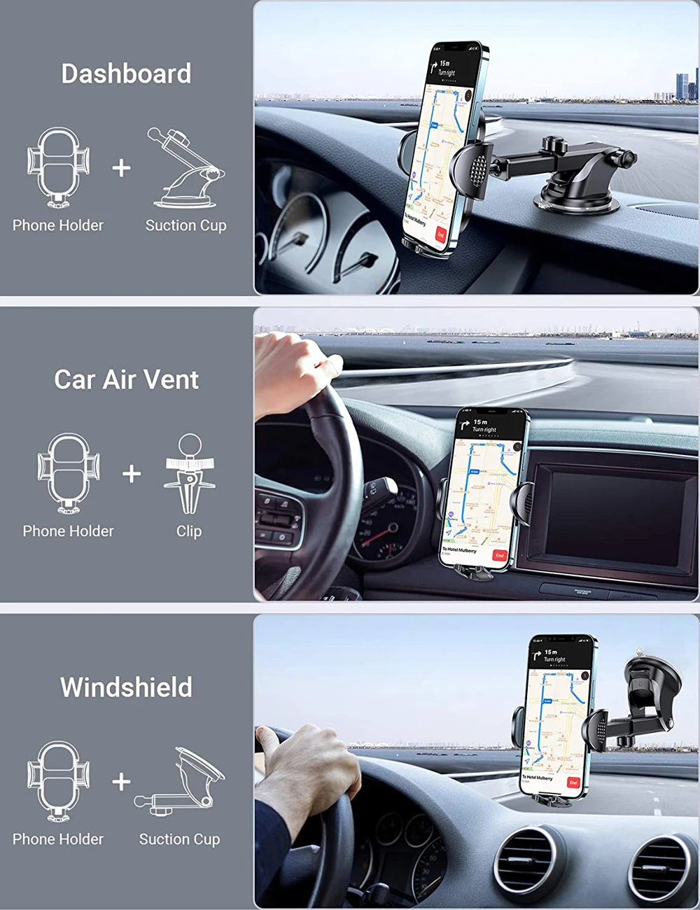 car phone holder sucker car phone mount stand gps telefon mobile cell support for iphone 12 11 pro max x 7 8 plus huawei xiaomi free global shipping