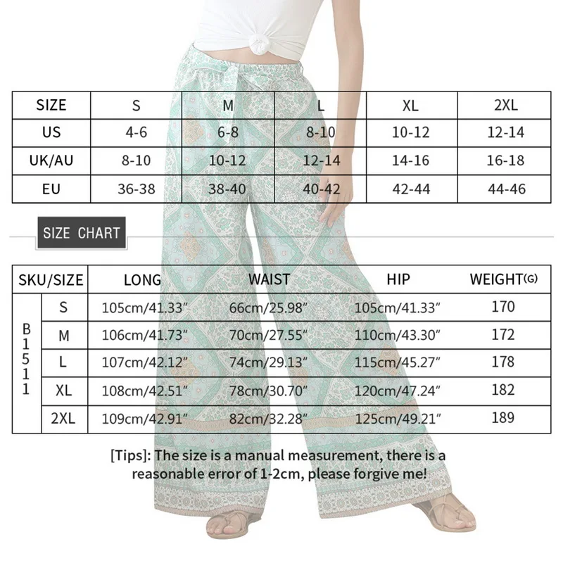 

2021 fashion Women Bohemian Floral Print Long Pants 2020 Mid Waist Vintage Pants Elastic Waist Boho Beach Trousers Plus Size