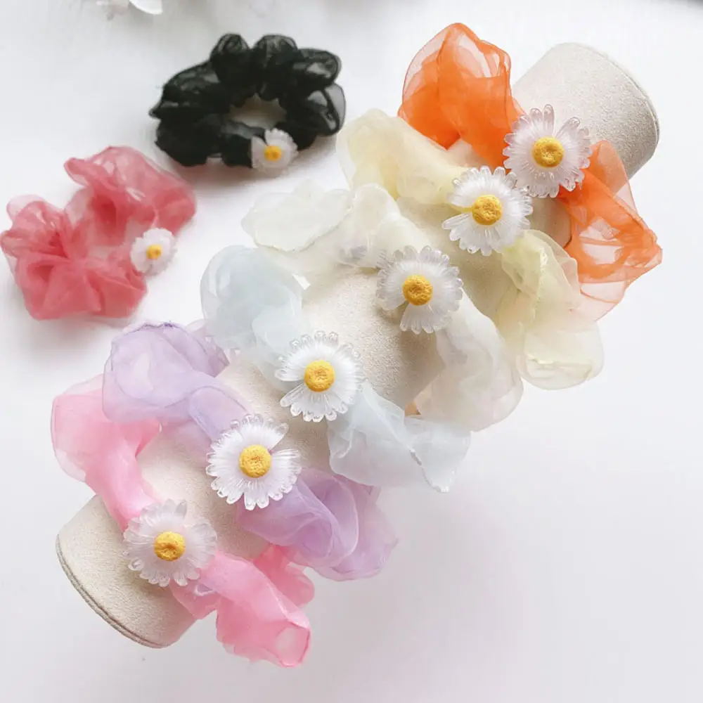 Новая Милая Корейская однотонная сетчатая резинка для волос Женская эластичная