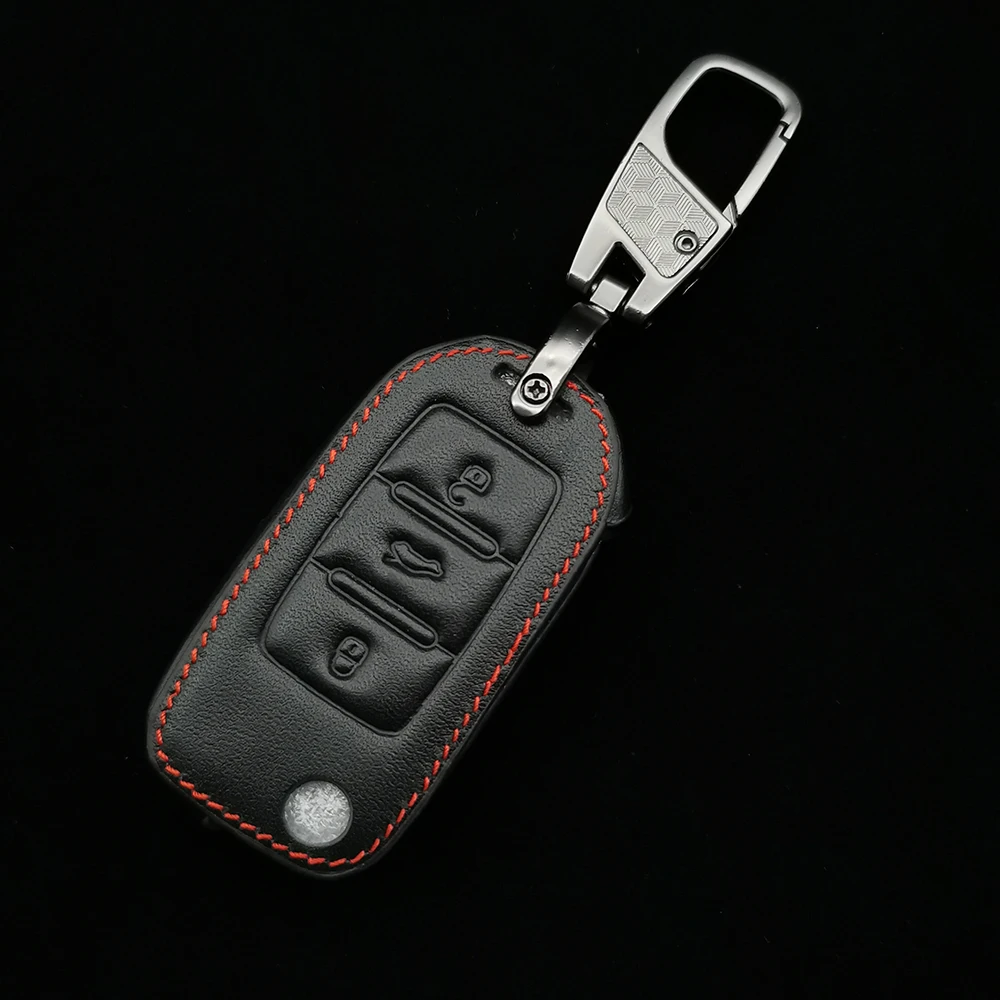 

Leather Car Remote Key Cover Case Holder For Volkswagen Tiguan Golf Mk7 Seat Ibiza Leon Skoda Octavia Altea Aztec Accessories