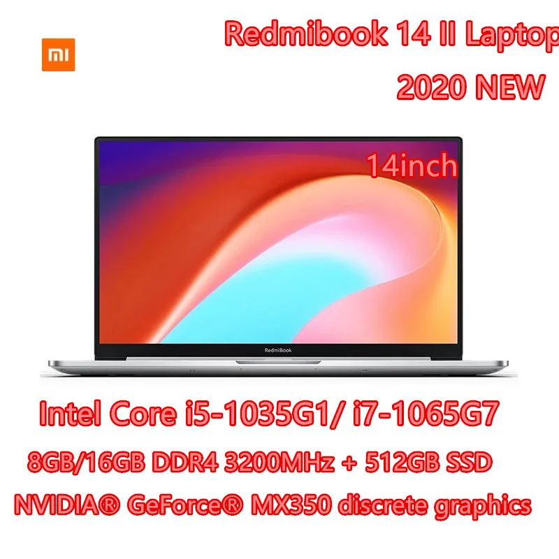 Ноутбук Xiaomi RedmiBook 14 II Intel Core i5-1035G1/ i7-1065G7 дюймов FDH MX350 8/16 ГБ DDR4 512 Гб SSD нетбук |