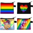 Сумка для монет ЛГБТ Love Wins, мини-кошелек для монет для девушек, сумка для хранения монет Rainbow Love Shopping