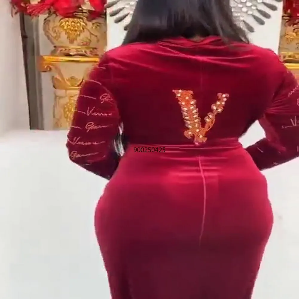 2021 элегантные вечерние платья для женщин Африканское эластичное бархатное