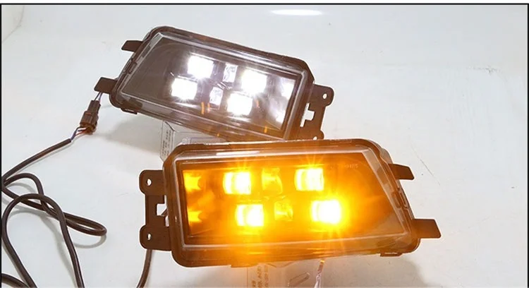 

Eosuns Led Drl Daytime Running Light for Volkswagen Passat 2016-17 with Dynamic Moving Yellow Turn Signal and Blue Night Light