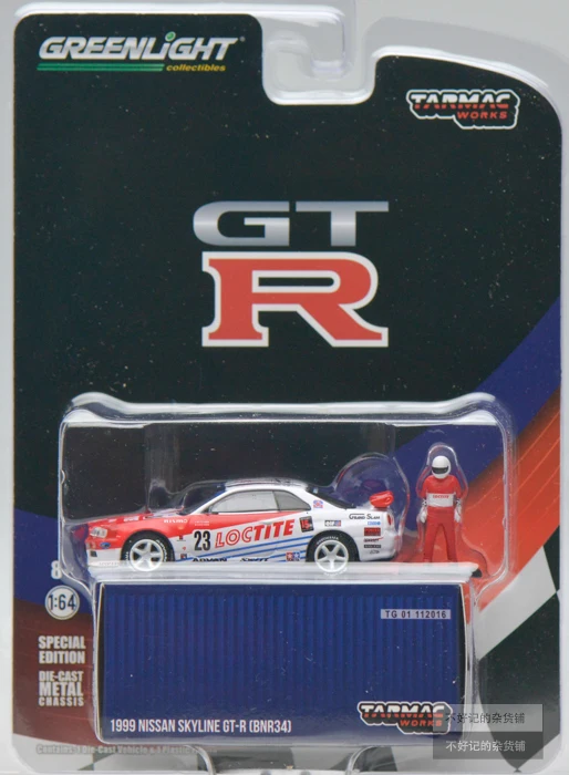 

GreenLight & Tarmac Works 1:64 1999 Skyline GT-R R34 #23 Collection Metal Die-cast Simulation Model Cars Toys