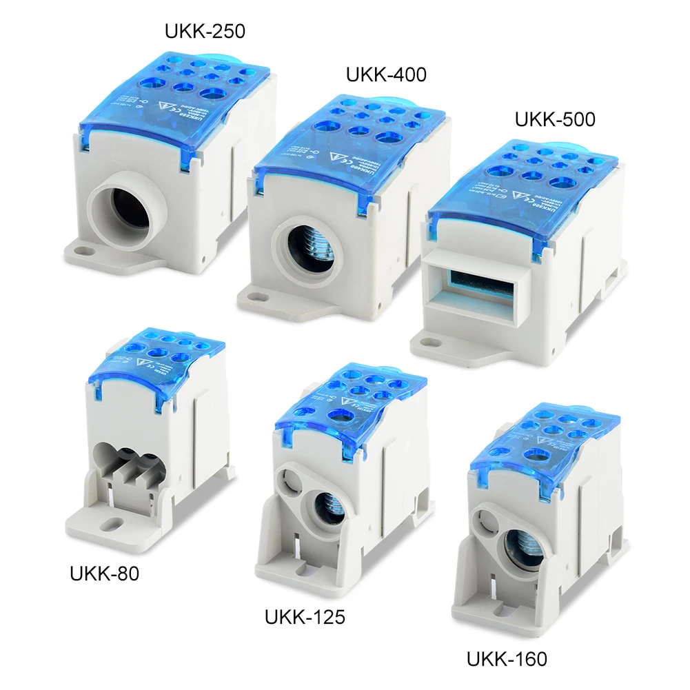 

UKK80 125 160 250 400 500A Terminal Block Din Rail Box Electric Wire Connector Terminal Block Din Rail Distribution Box
