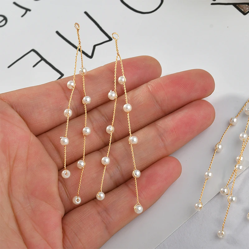 Поддерживает искусственную жемчужную ветку тканые длинные регулируемые серьги