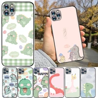 cute couples dinosaur funny flowers color painting phone case for iphone 7 8 6 6s plus funda back cover carcasa coque