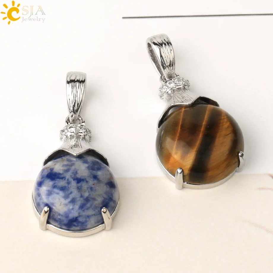 Подвеска-кабошон CSJA из натурального кристалла круглые подвески с маленькой